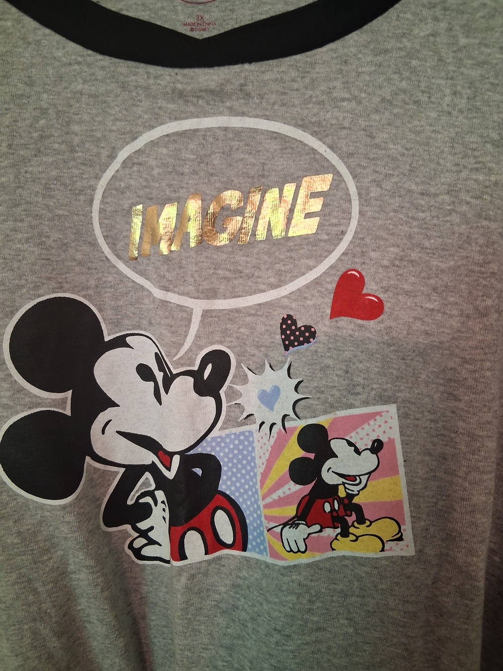 Disney Mickey Mouse Grey Ringer Tee - Picture 3 of 5